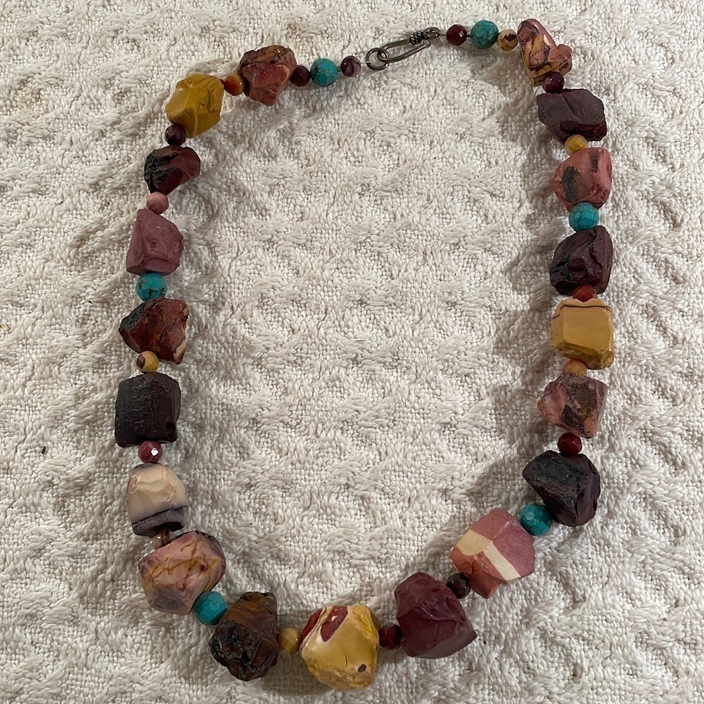 Natural Raw Cut Stone Choker Statement Necklace From Artisan in NC